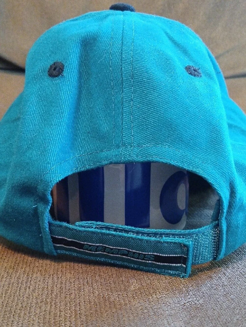 Memphis Maniax XFL Football Ball Cap Hat Teal Red Black Adjustable EUC CLEAN